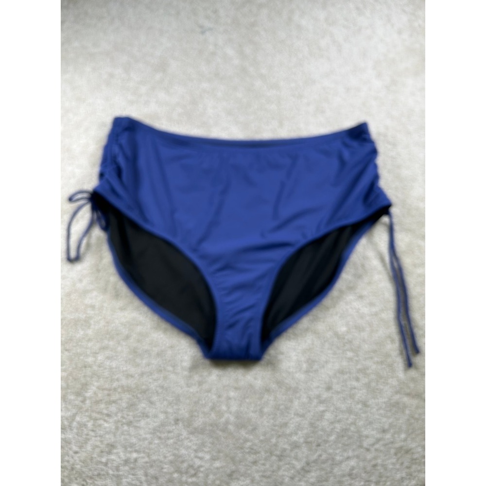 24th & Ocean Women's Swimwear Navy 18W Mid Waist‎ Adjustable Bottom